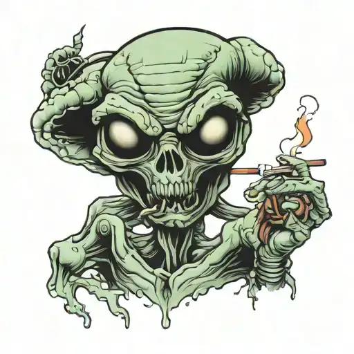 Alien Smoking A Joint