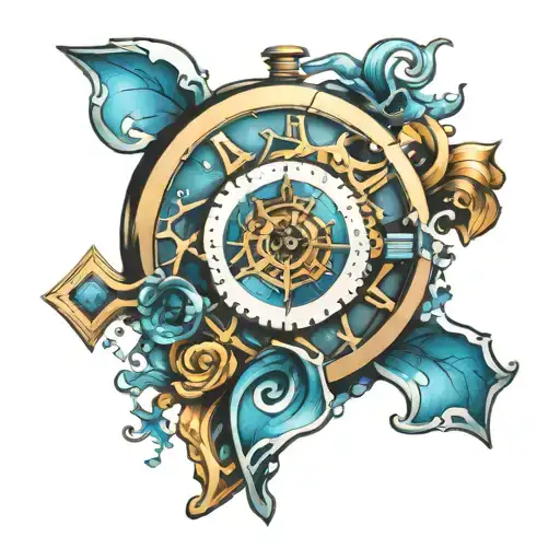 Unique Puzzle Piece With Clock Drawn Un It