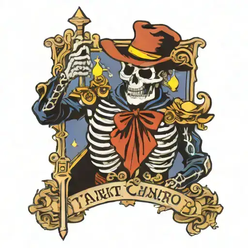 Tarot Card Skeleton Cowboy