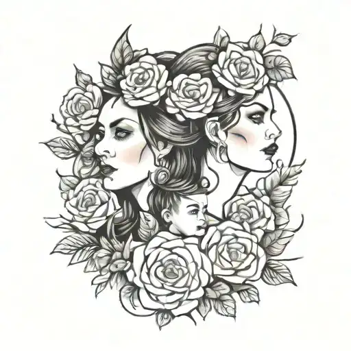 A Mother Of Two Daughters And A Son