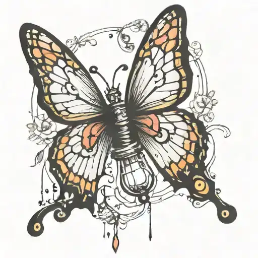 Broken Light Bulb Butterfly Metamorphose
