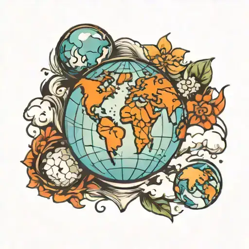 Air Water Fire Earth Globe