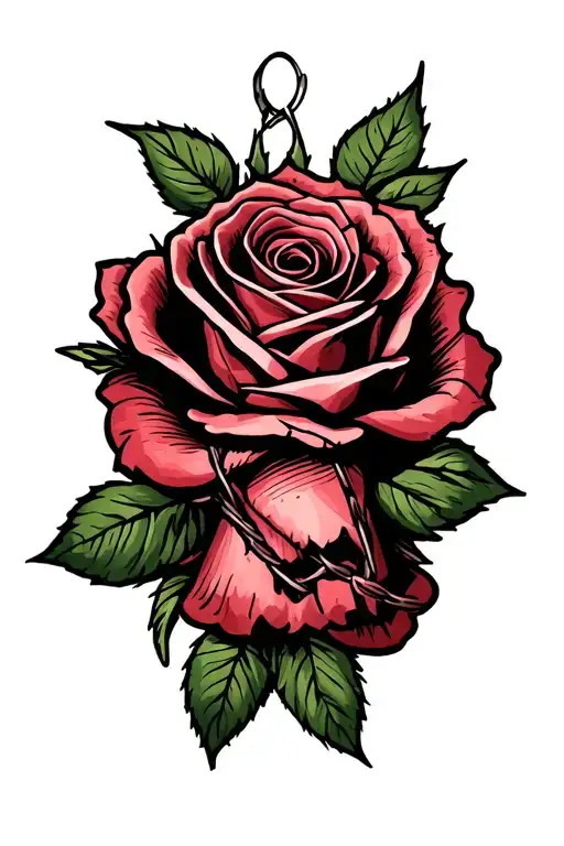 Barbed Wire And Rose