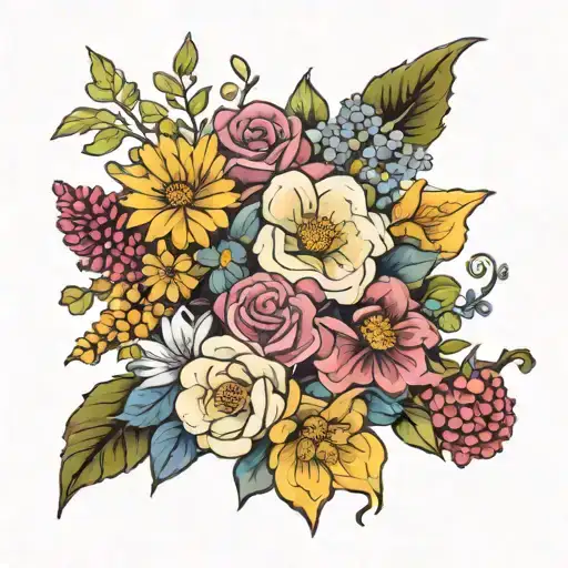 December November May July Birth Flower Bouquet