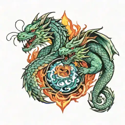 Leo And Pisces With Water And Fire Dragons