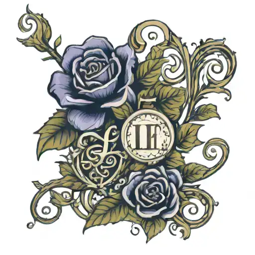 Vines And Flowers With Roman Numerals In It And Quote That Says Life Moves On