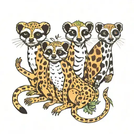 Meerkat Panda Frog And Giraffe Full Body