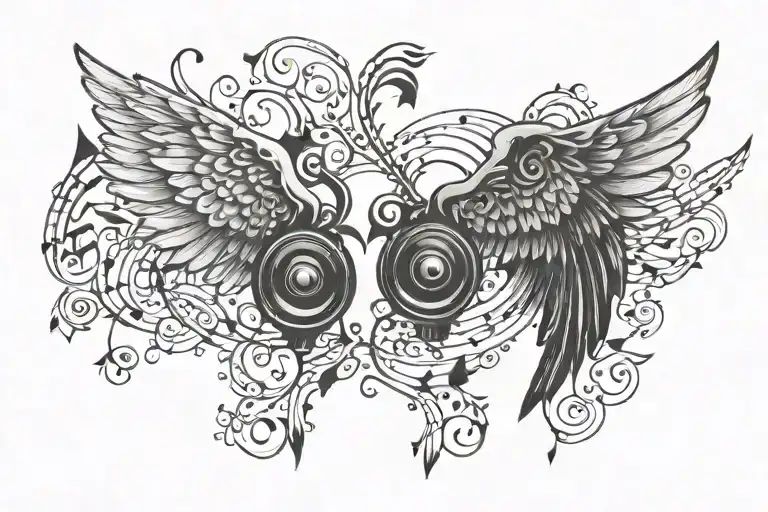 Small Wings With Music Notes