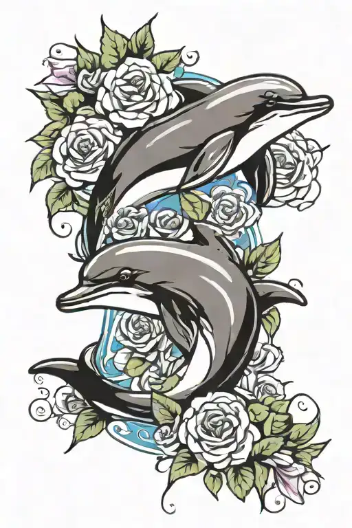 Dolphin And Rose