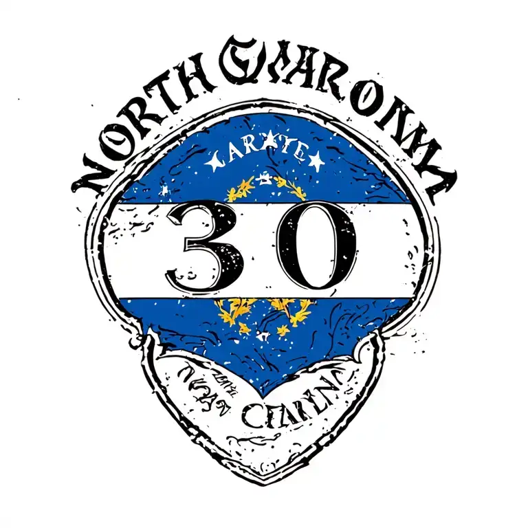 North Carolina State Flag With Word 30 Years Old