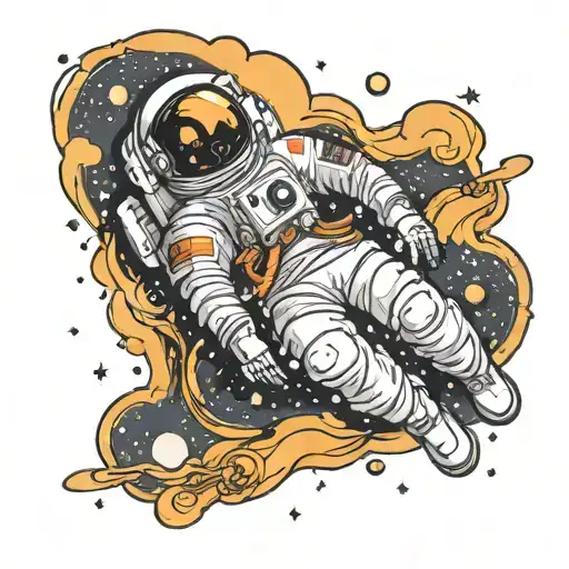 Astronaut Floating In Space