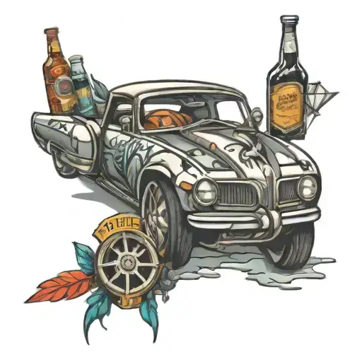 Sports Car With Alcohol