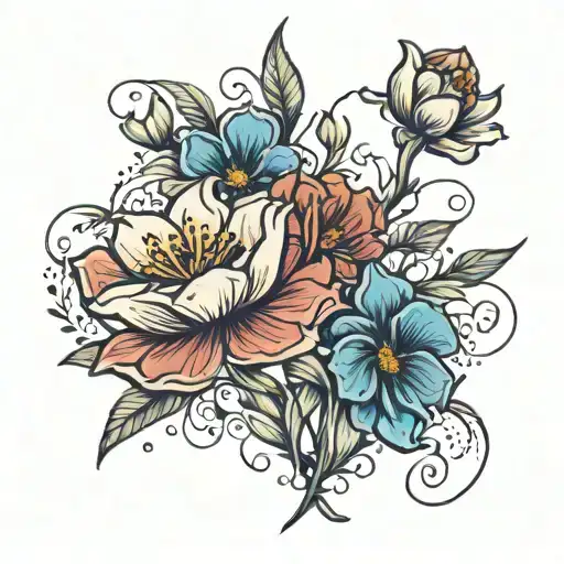 Birth Flower July And February Intertwined