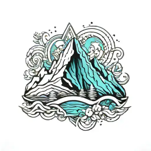 Mountain And Zodia Sign Aquarius