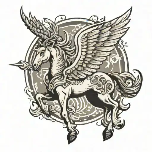 Horned Pegasus Horse With Wings