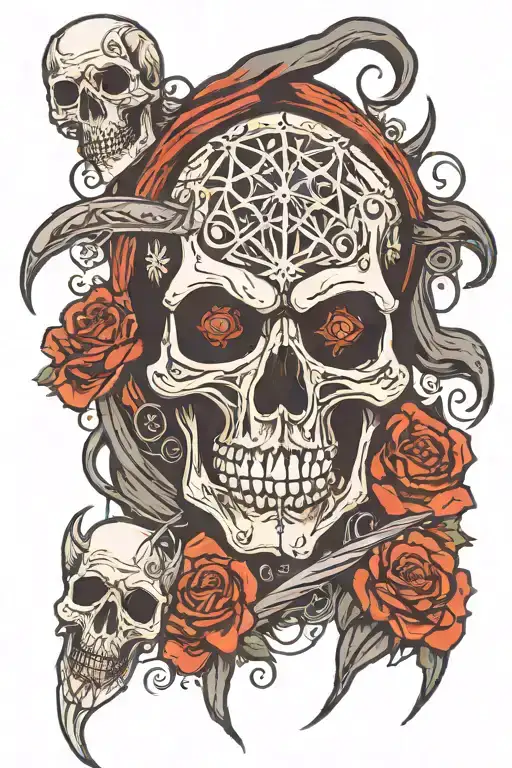 Grim Reaper Skull Spider Goth Makeup Piercings