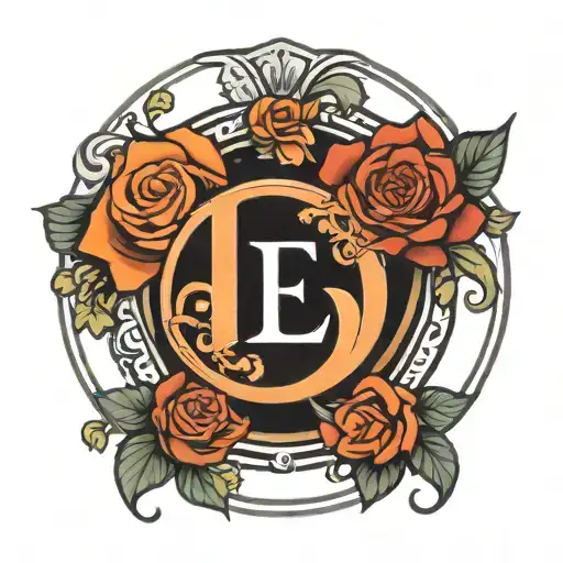 Minimalist Letter E And J Joined Together Enclosed In A Circle