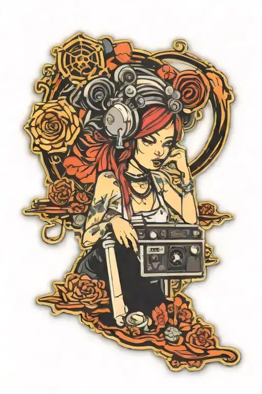 Fujikura Splicer Girl Pin Surrounded My Music Technics Vinyl