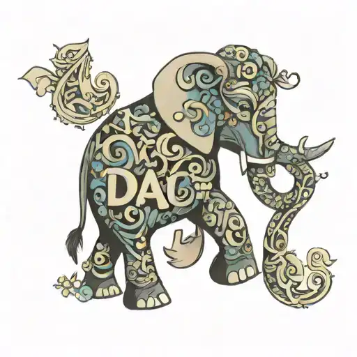 Elephant Made Out Of Letters Dad