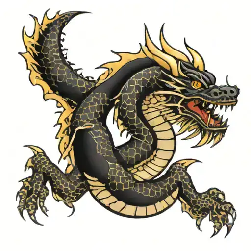 Black Dragon Half Sleeve Arm