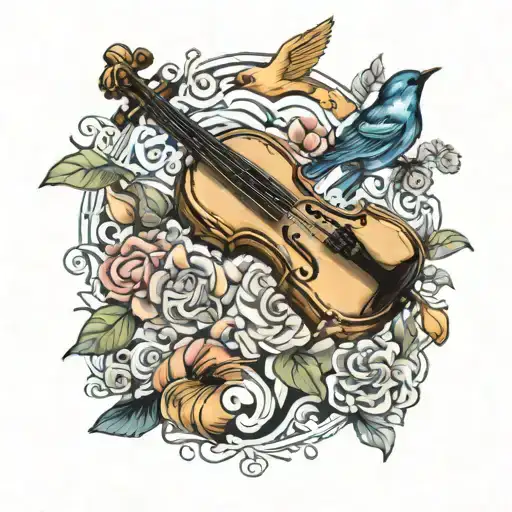 Violin And Birds