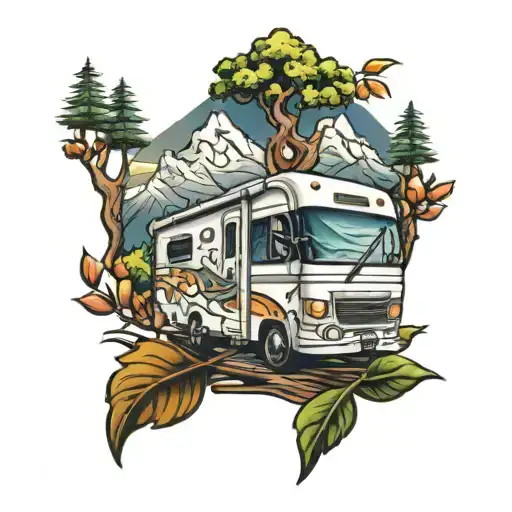 Rv With Landscape Travel