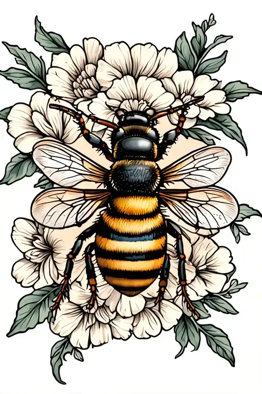 Bee On Flower With A Rosary Around