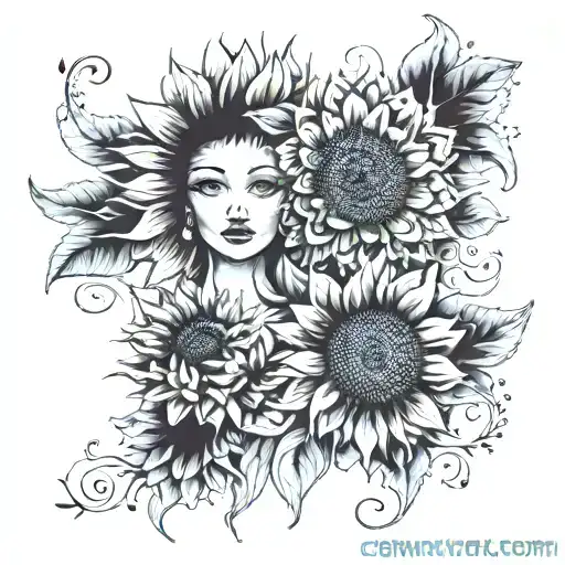 Sunflower Mum And Daughter