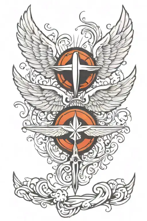 Plane And Angel Wing