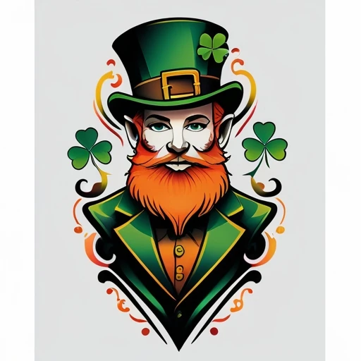 Leprechaun with clover Tattoo idea