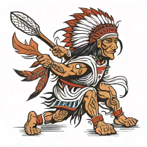 Native American Playing Stickball