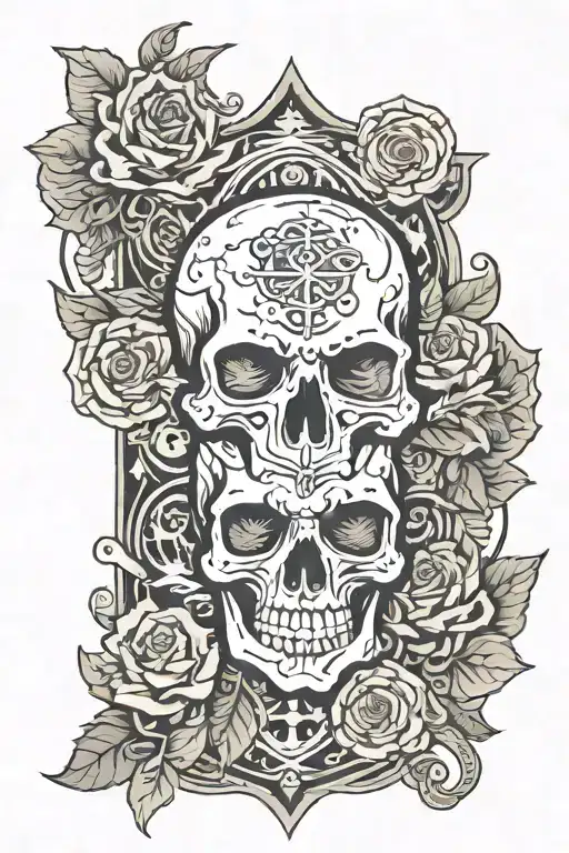 Money Symbols Incorporated With Skulls Surrounded
