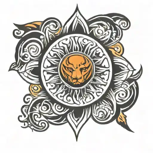 Leo Fire Sun Symbol