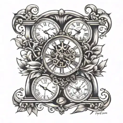 Clock Inside Hour Glass