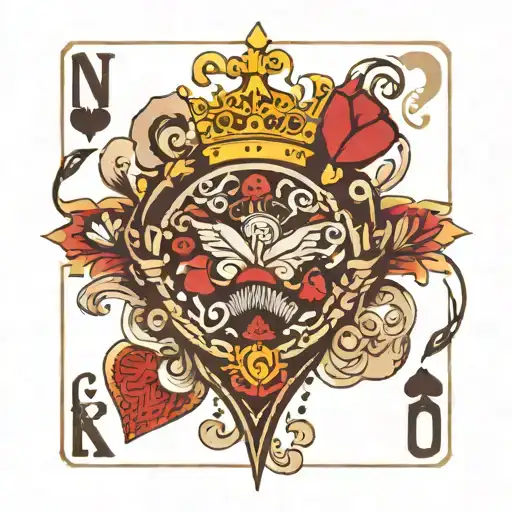 Playing Card Broken King Of Hearts Playing Card
