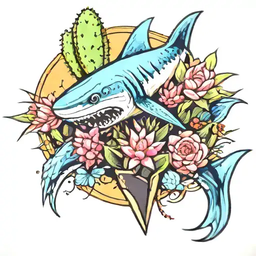 Shark Tooth And Cactus