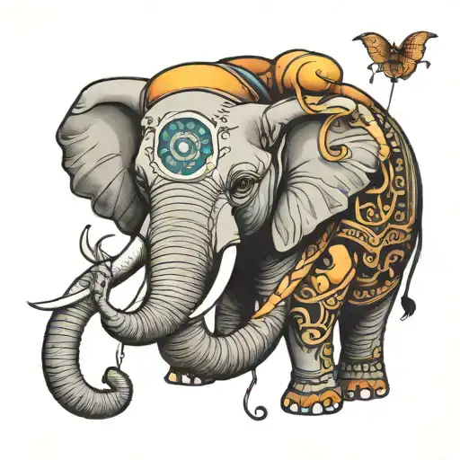 Ballon Tied To Elephant