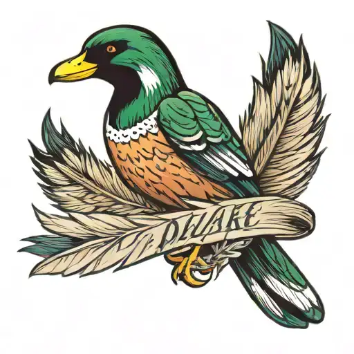 Drake Mallard Wing Feather