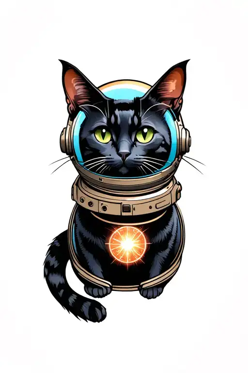 Black Cat In A Space Helmet