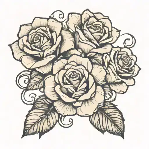 Roses Infinit Line Drawing