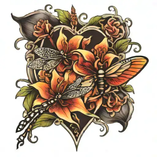 Dragonfly Heart Lilies