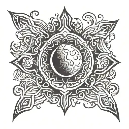 Tribal Arm Band With A Moon In It