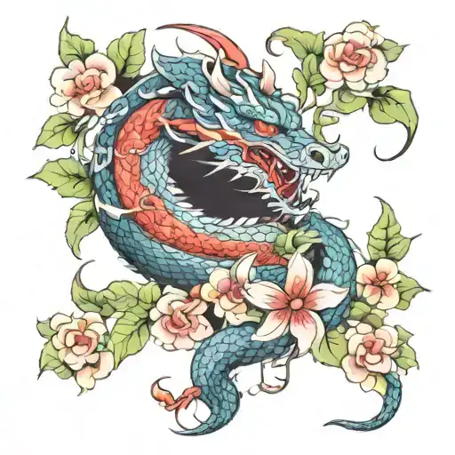 Dragon Flowers Leaves