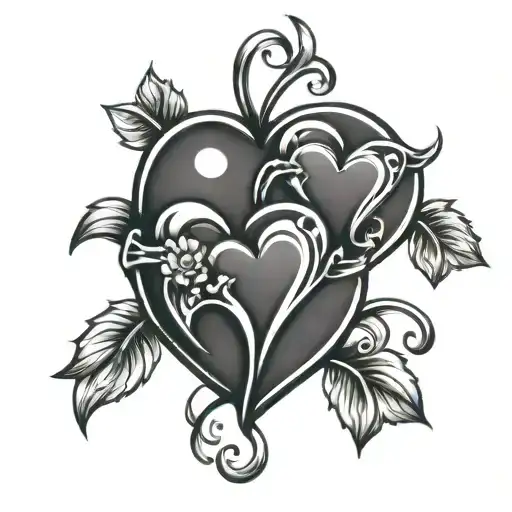 Hearts 5 Mom Tattoo Design