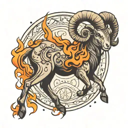 Flame Ram Aries Constellation