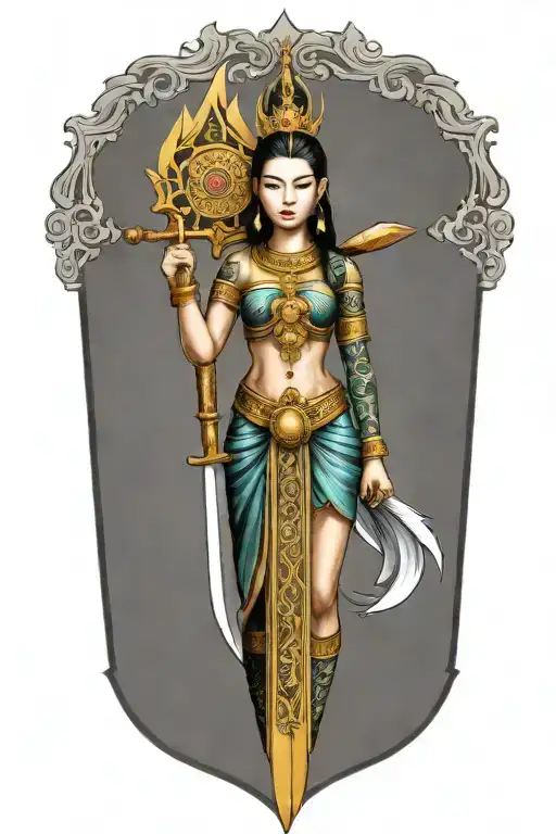 Thai Goddess Sword And Shield