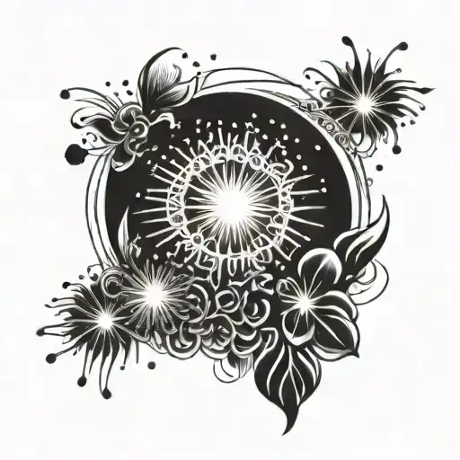 Black And White Fireworks With Qoute