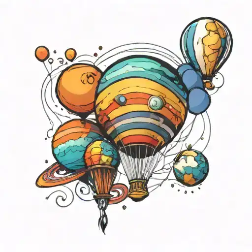 Colorful Balloons Solar System Infinity Symbol