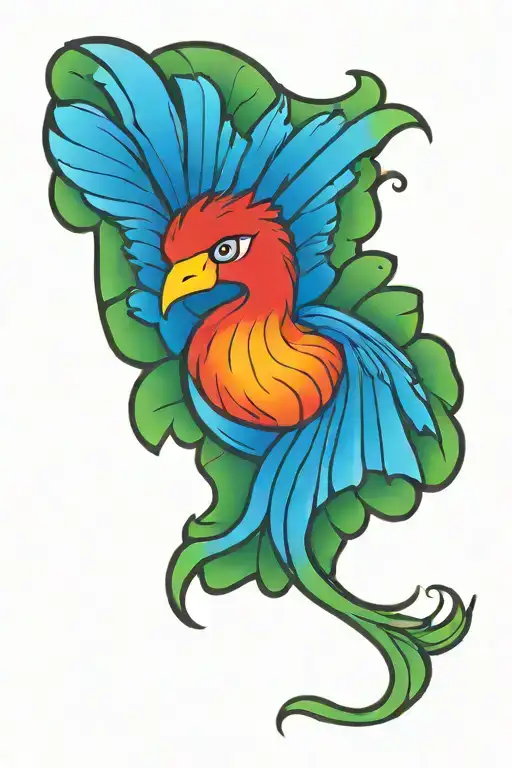 Pheonix Rising From A Lotus Flower