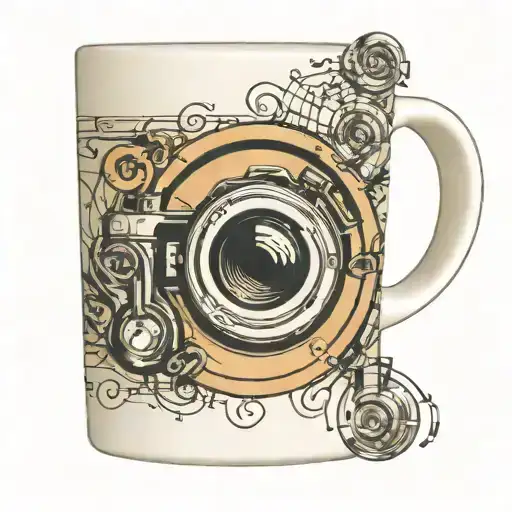 Camera Lens Coffee Mug Filled Music Note